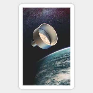 Moka Pot Filter Floating in the Space Sticker